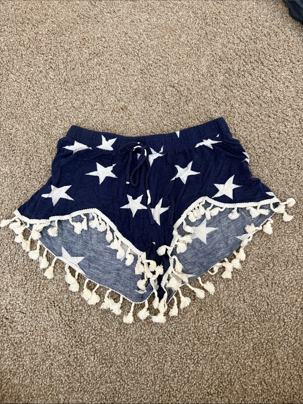 Women’s Navy Star Tassel Shorts